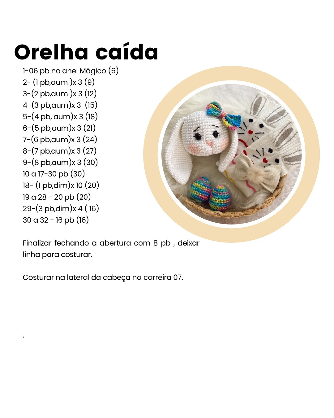 Padrão Grátis: Coelhinha Lili Amigurumi