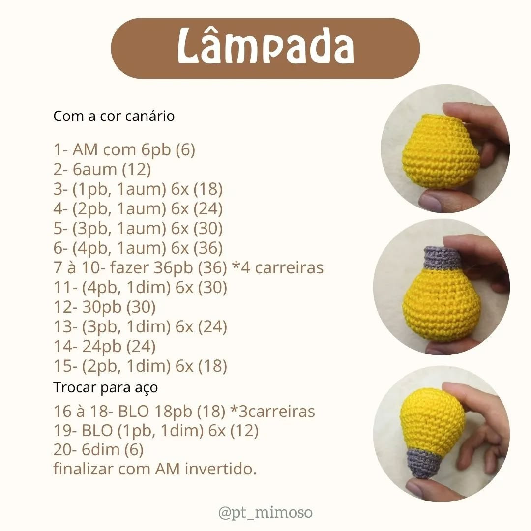 Padrão gratuito: Amigurumi Lâmpada e Saleiro