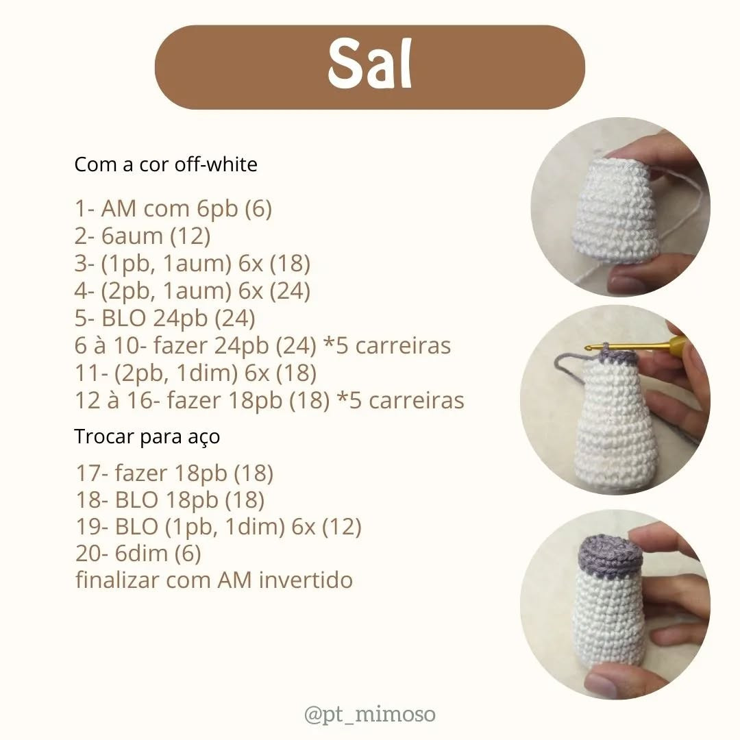 Padrão gratuito: Amigurumi Lâmpada e Saleiro