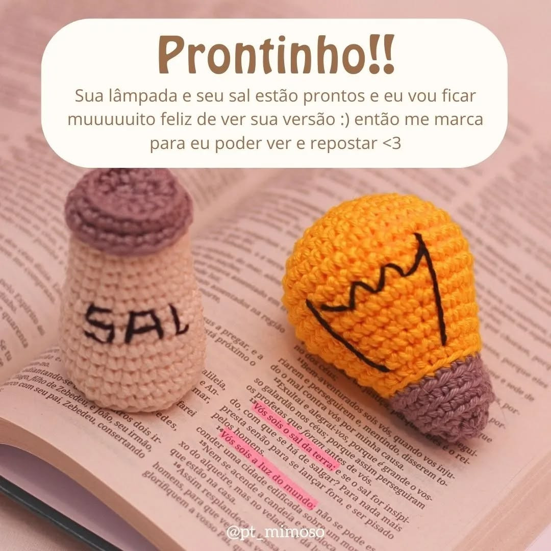 Padrão gratuito: Amigurumi Lâmpada e Saleiro