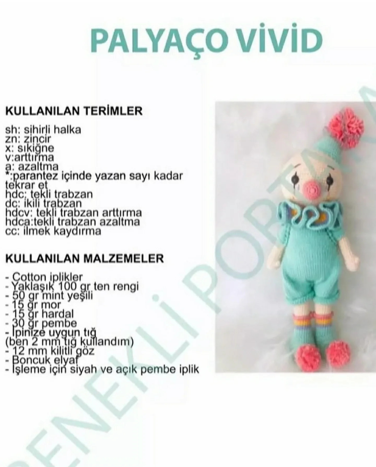 PALYAÇO AMIGURUMI ÜCRETSİZ TARİFİ