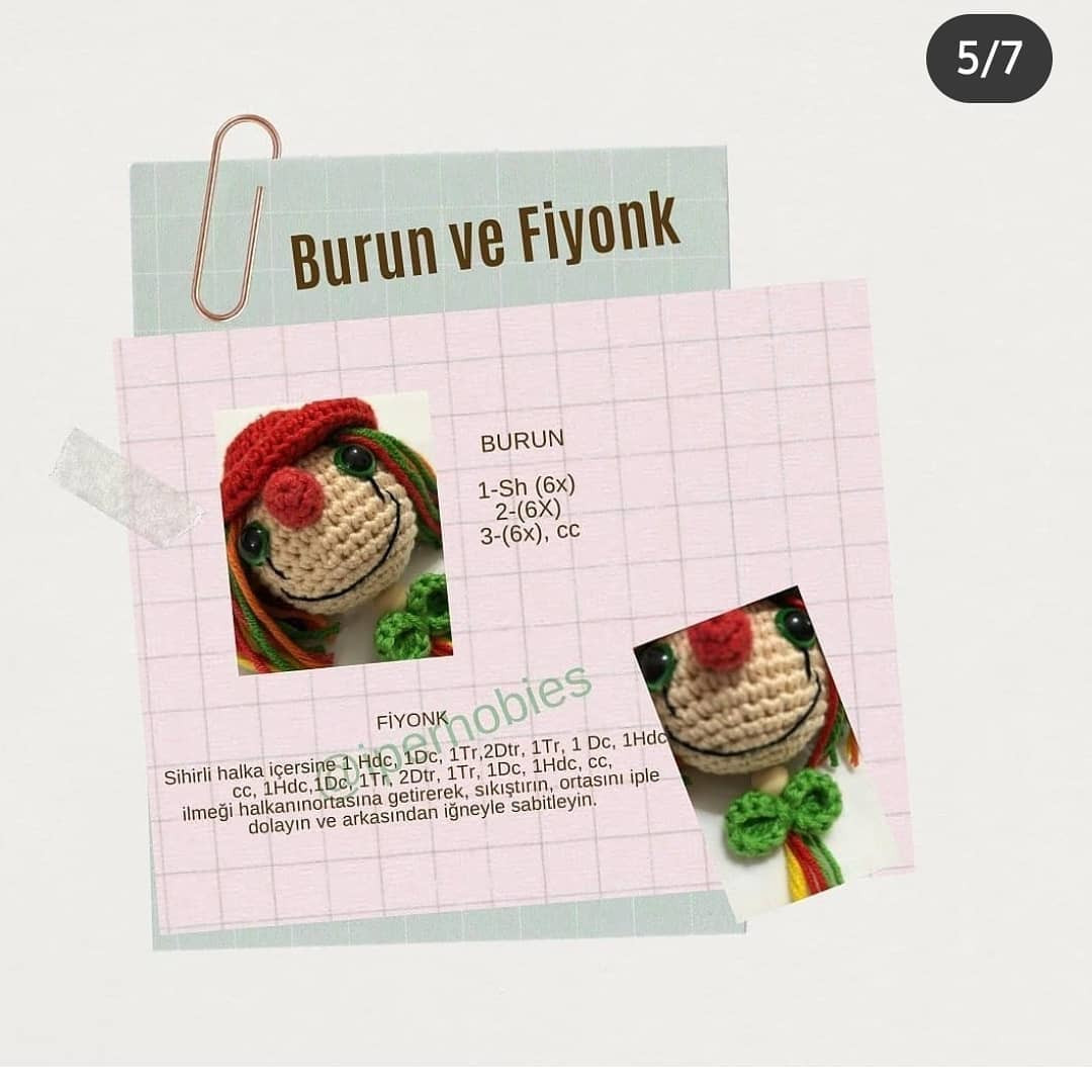 Palyaço Anahtarlık Tığ İşi Şeması