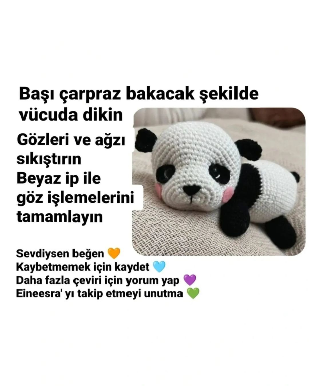 Panda Amigurumi Tığ işi Şeması