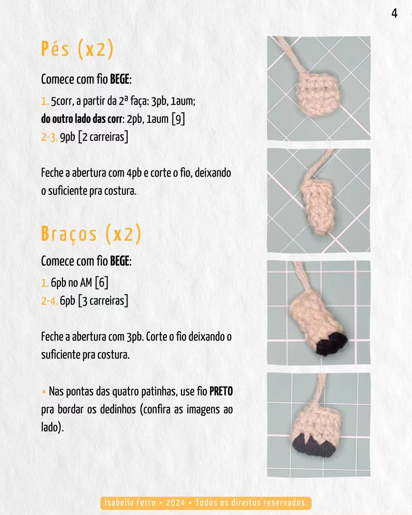 Patamon em amigurumi: Gráfico gratuito para download