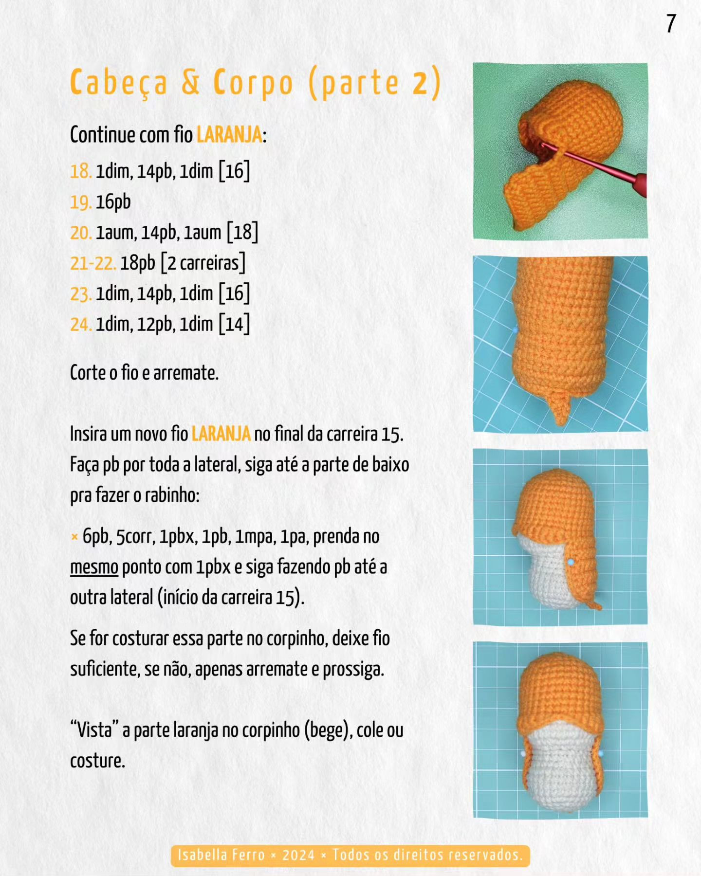 Patamon em amigurumi: Gráfico gratuito para download