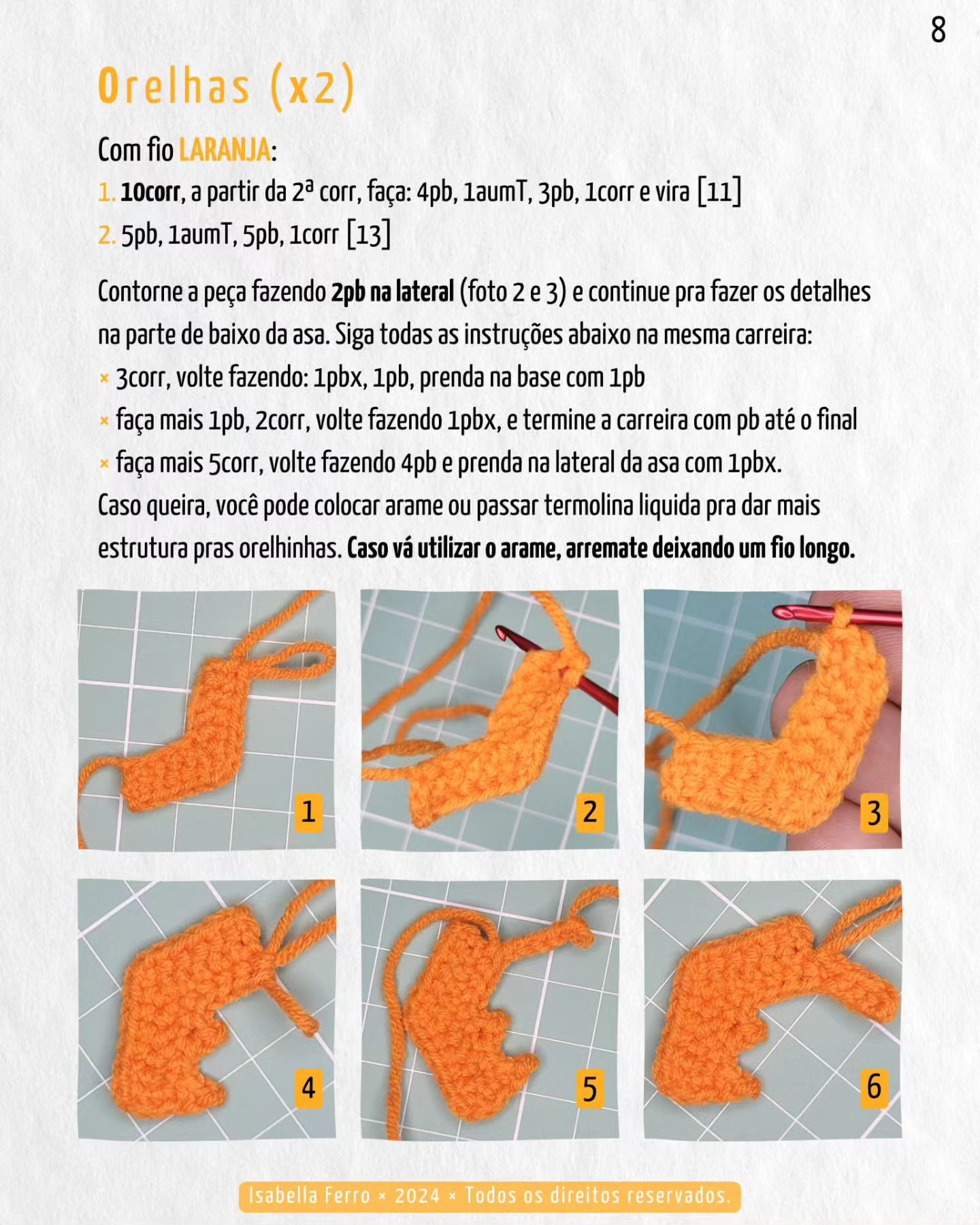 Patamon em amigurumi: Gráfico gratuito para download