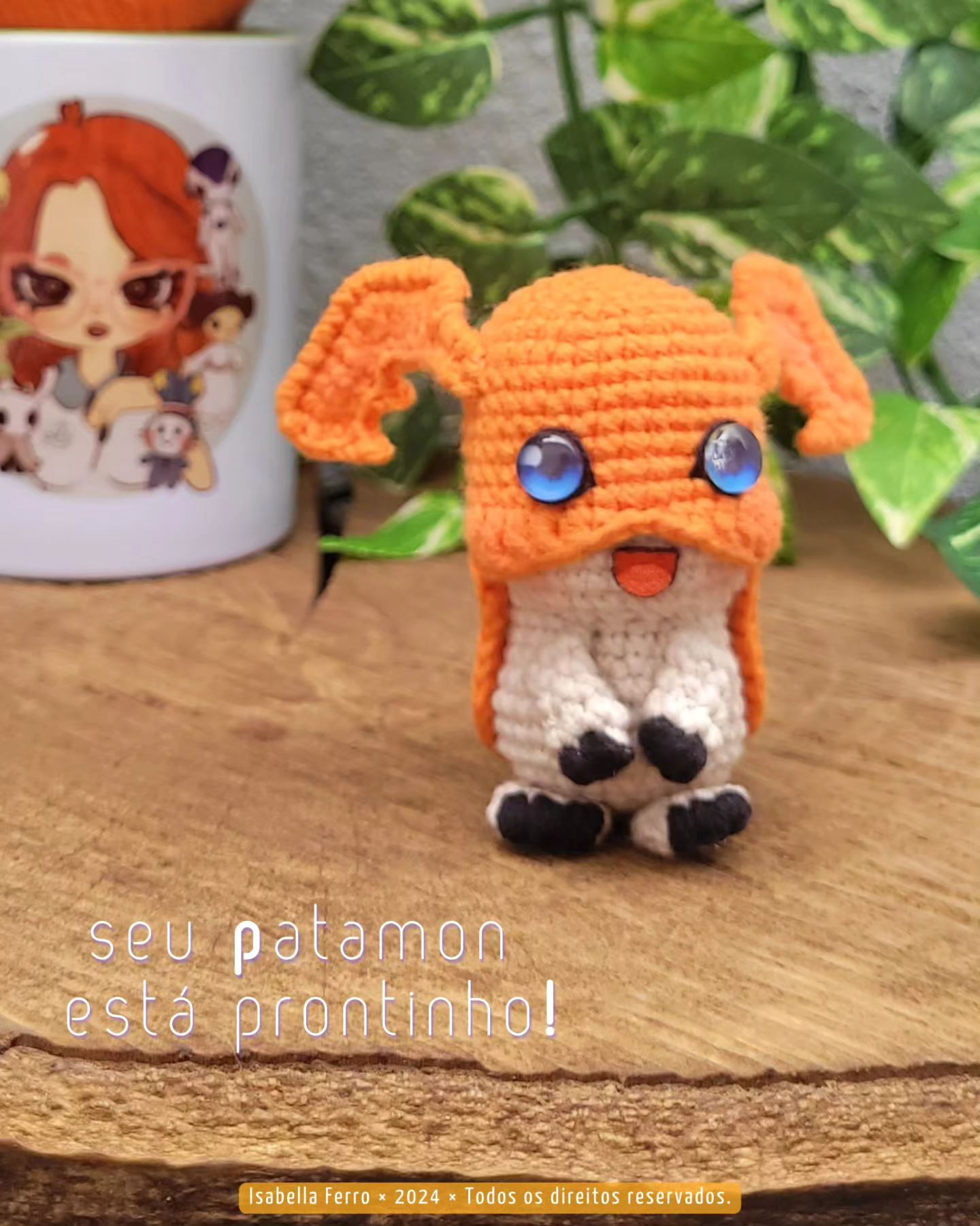 Patamon em amigurumi: Gráfico gratuito para download