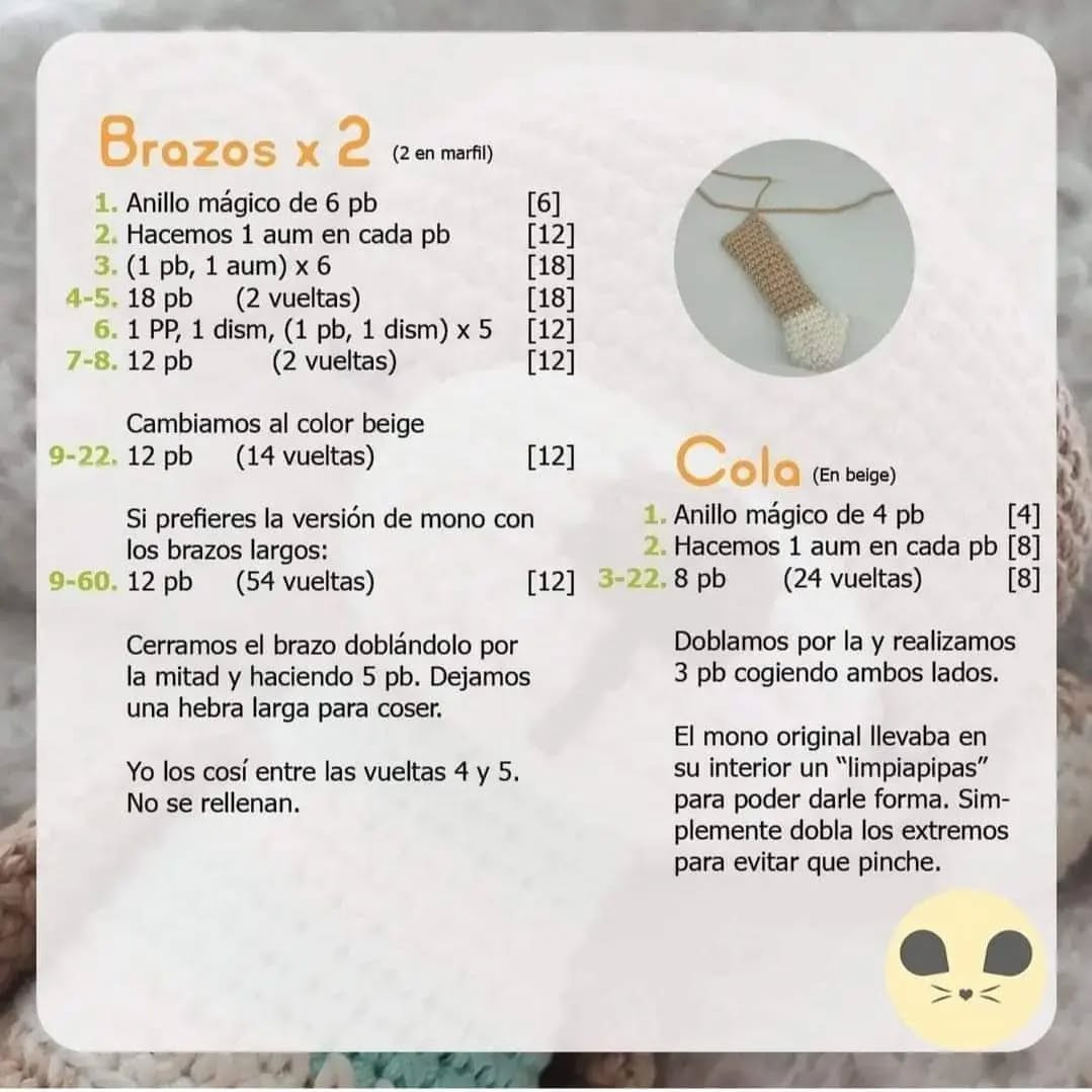 Patrón de Crochet Gratis: Mono Teo