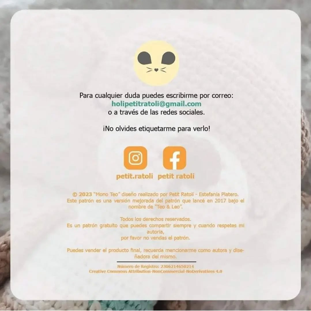 Patrón de Crochet Gratis: Mono Teo