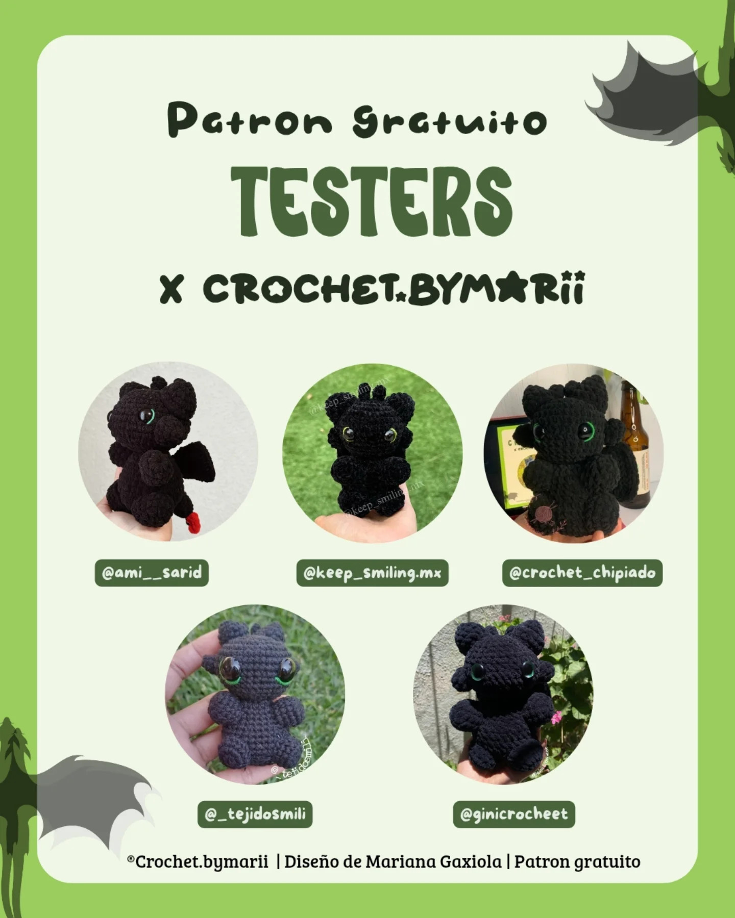Patrón gratuito amigurumi Chimuelo