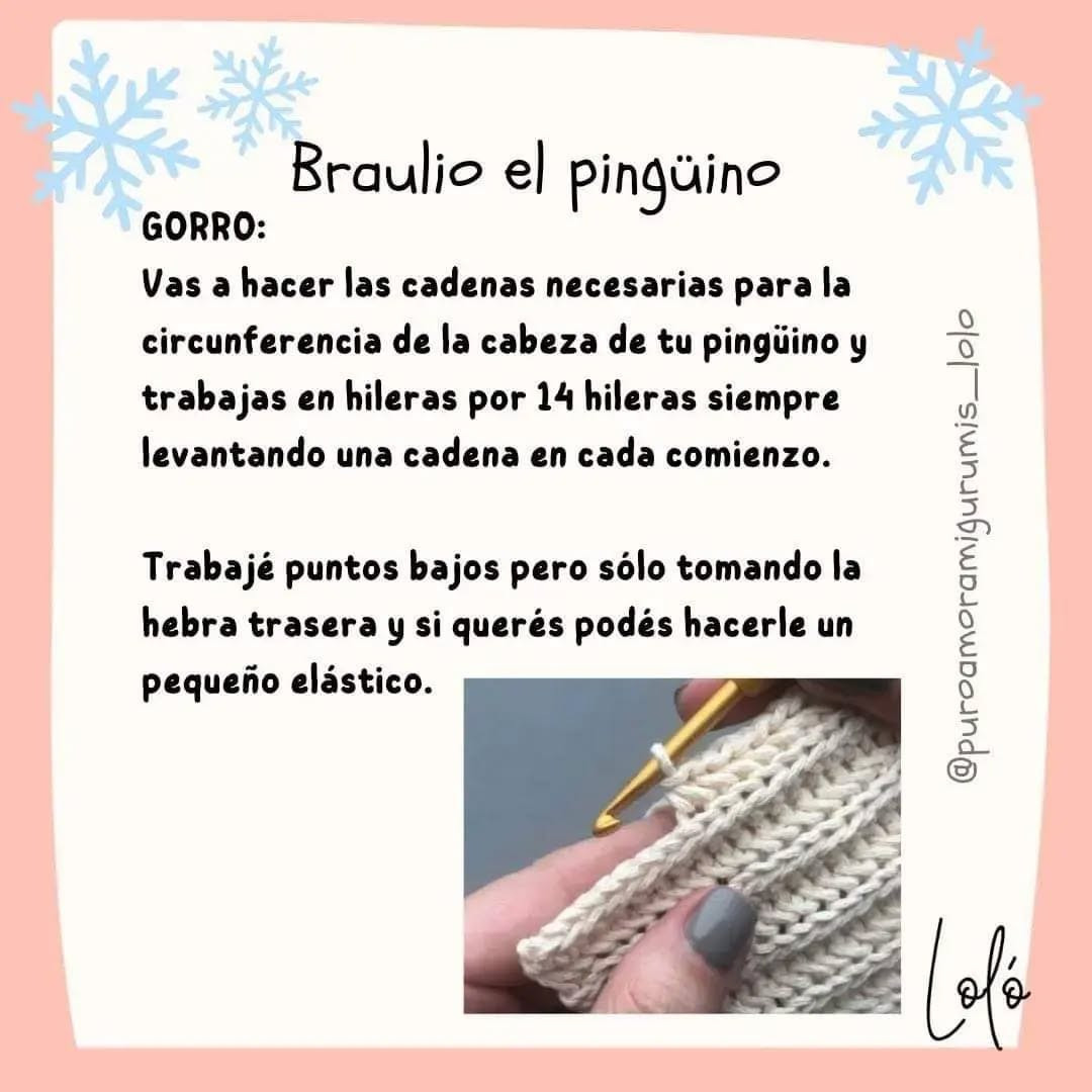 Patrón gratuito: Pingüino amigurumi de invierno.