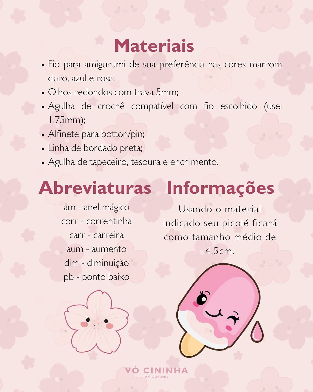 Pincolê de picolé amigurumi: Gráfico grátis!
