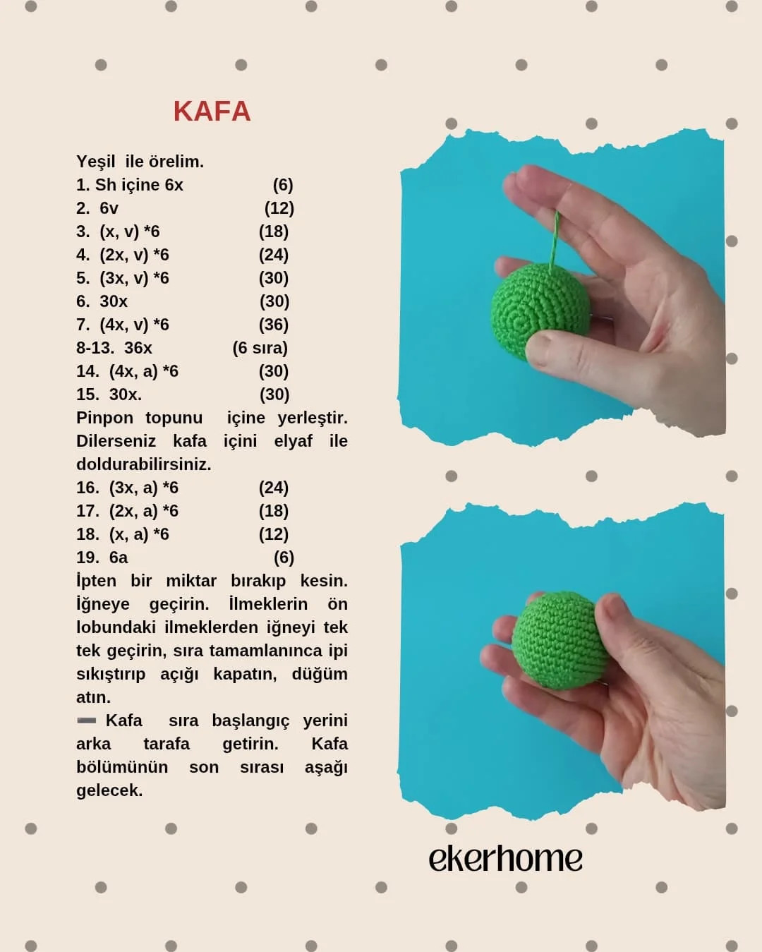 PINPON KURBAĞA AMIGURUMI ŞEMASI