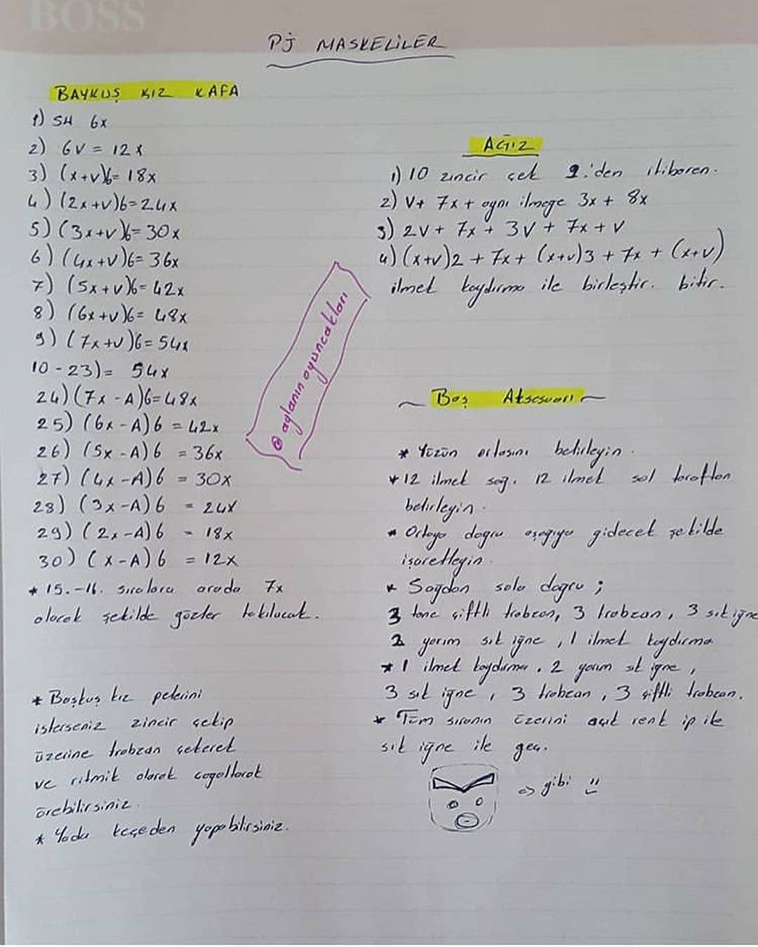PJ Maskeleri Tığ İşi Şeması