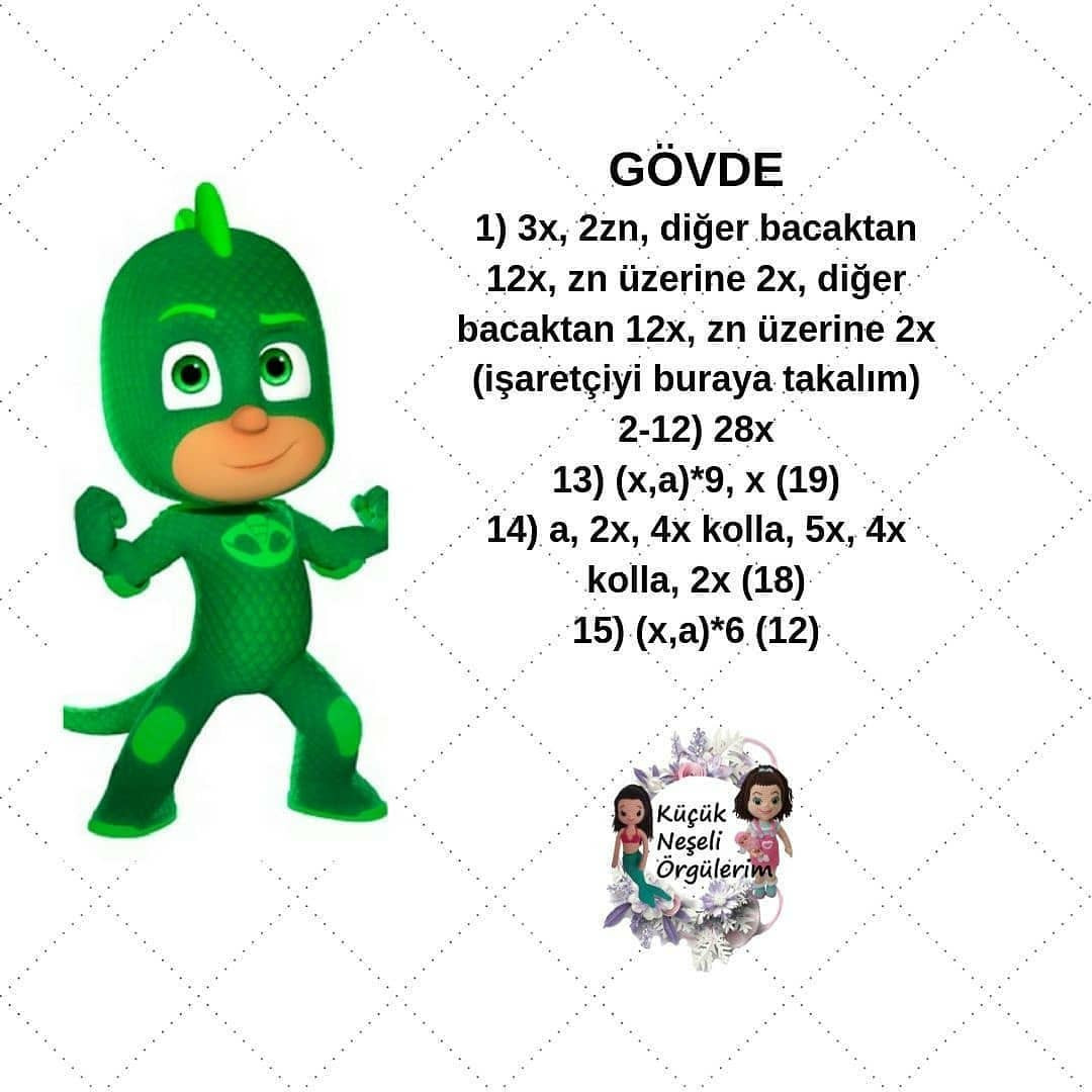 PJ Maskeleri Tığ İşi Şeması