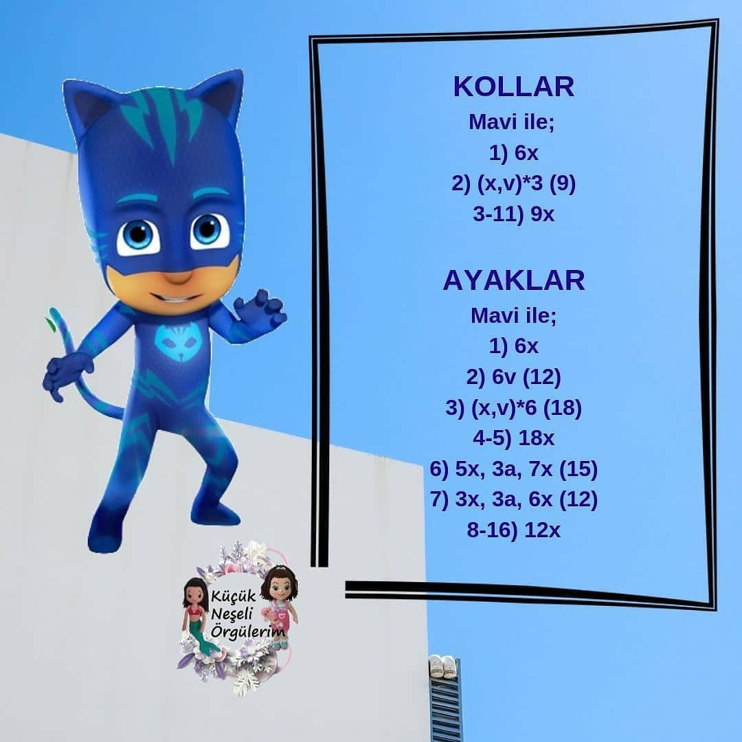 PJ Maskeleri Tığ İşi Şeması