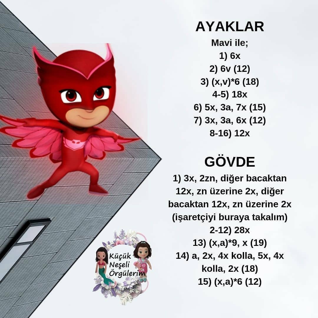 PJ Maskeleri Tığ İşi Şeması