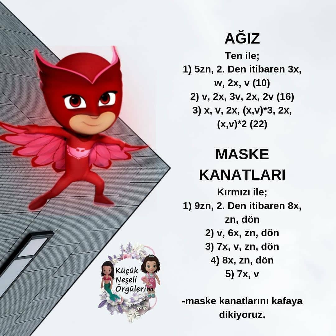 PJ Maskeleri Tığ İşi Şeması