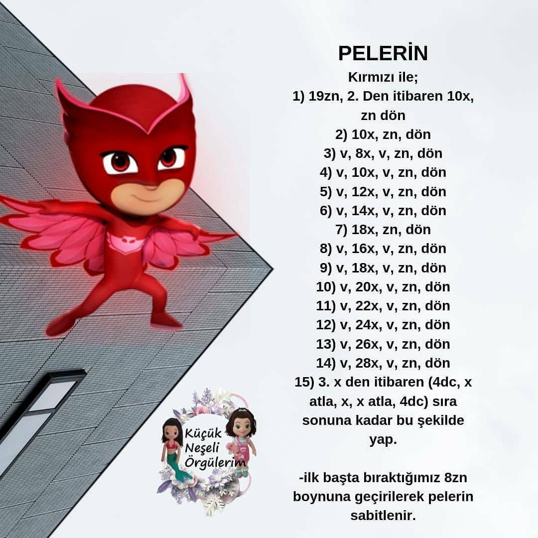 PJ Maskeleri Tığ İşi Şeması