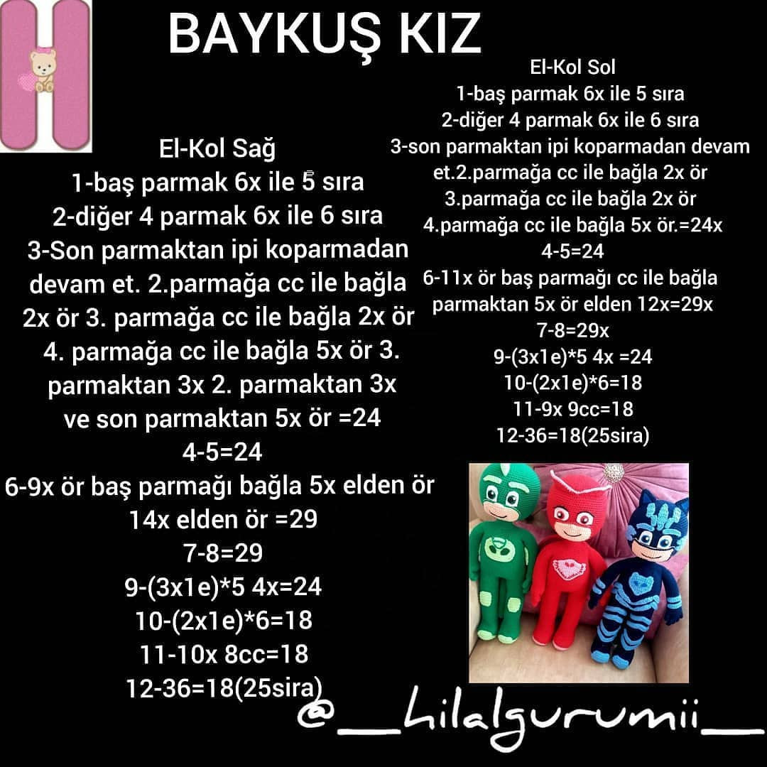 PJ Maskeleri Tığ İşi Şeması