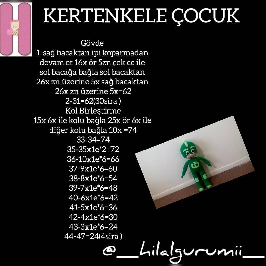 PJ Maskeleri Tığ İşi Şeması