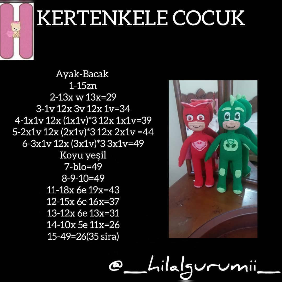 PJ Maskeleri Tığ İşi Şeması