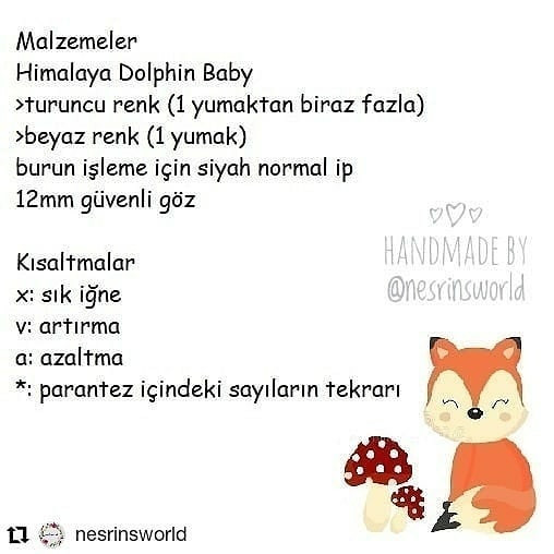 Pofuduk Tilki Amigurumi Tarifi