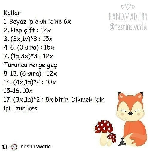 Pofuduk Tilki Amigurumi Tarifi