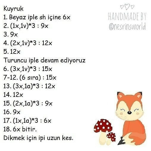 Pofuduk Tilki Amigurumi Tarifi