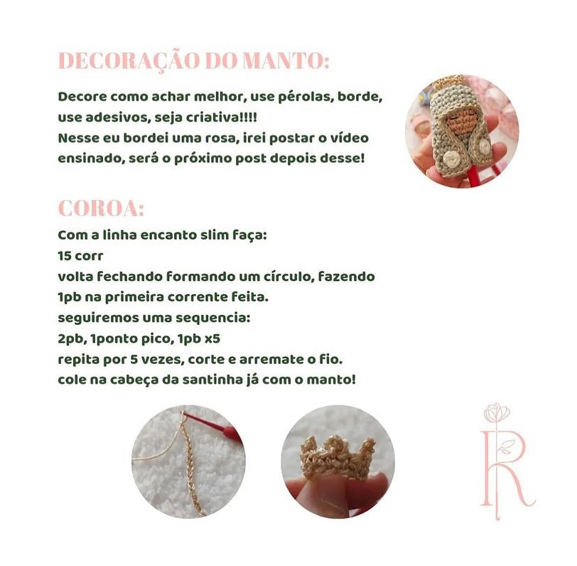 Ponteira de caneta Santinha em crochê: receita grátis!