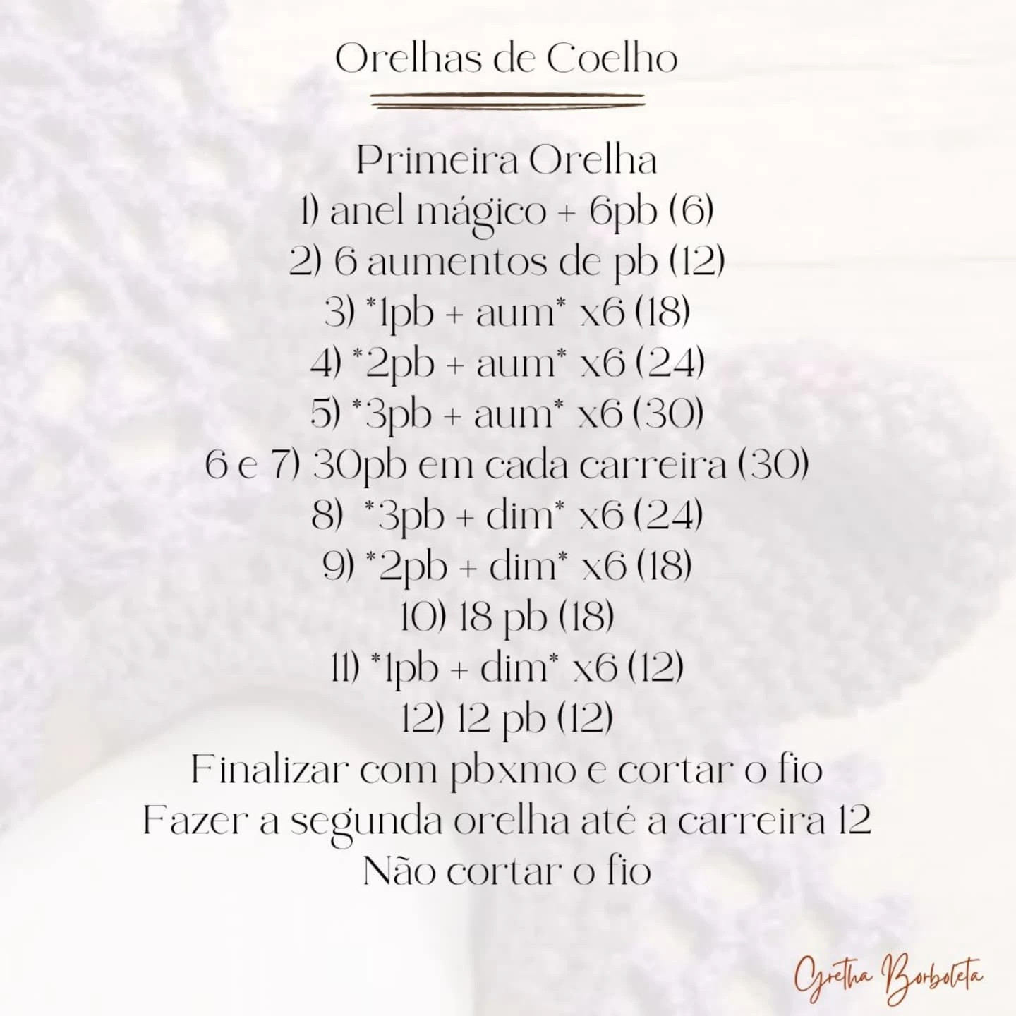 Porta Guardanapo Orelhas de Coelho: Gráfico de Crochê