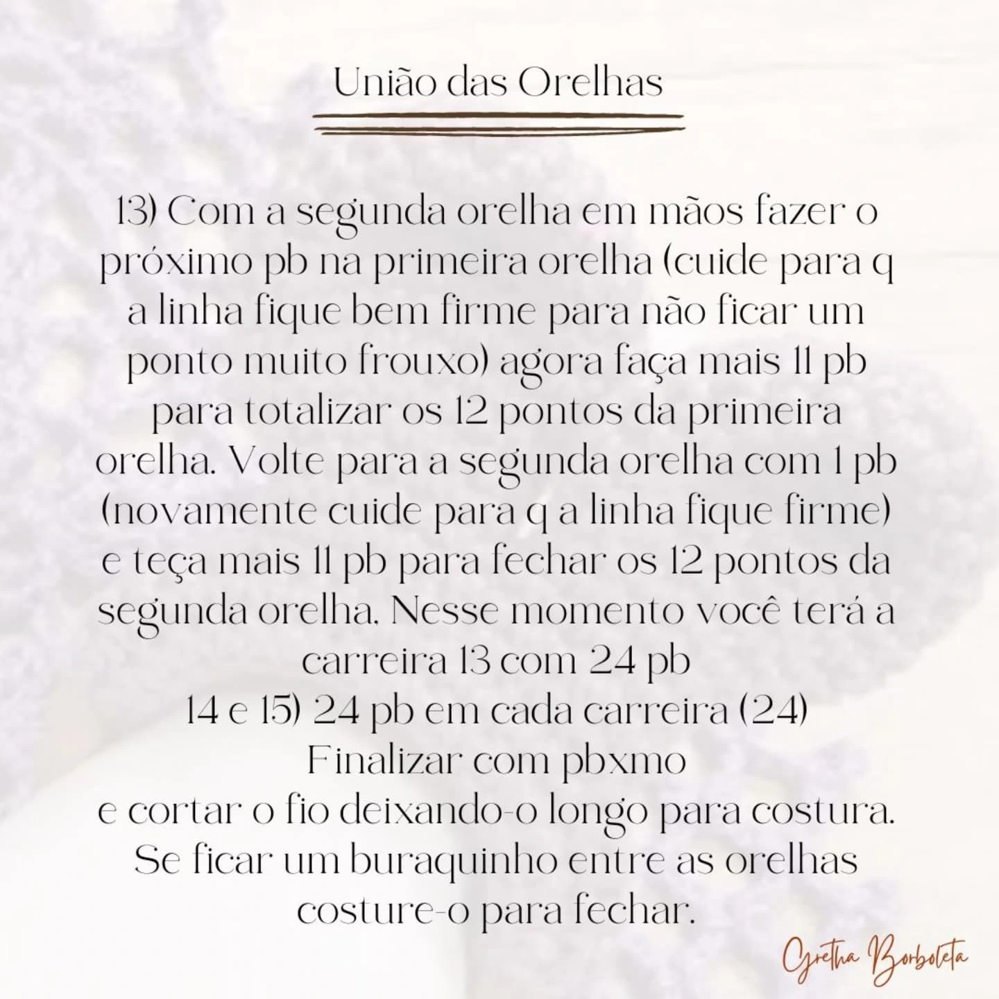 Porta Guardanapo Orelhas de Coelho: Gráfico de Crochê
