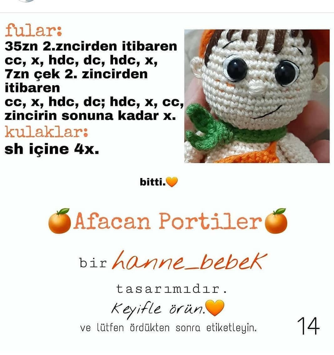 Portakallı Bebekler: Ücretsiz Amigurumi Tığ İşi Tarifi