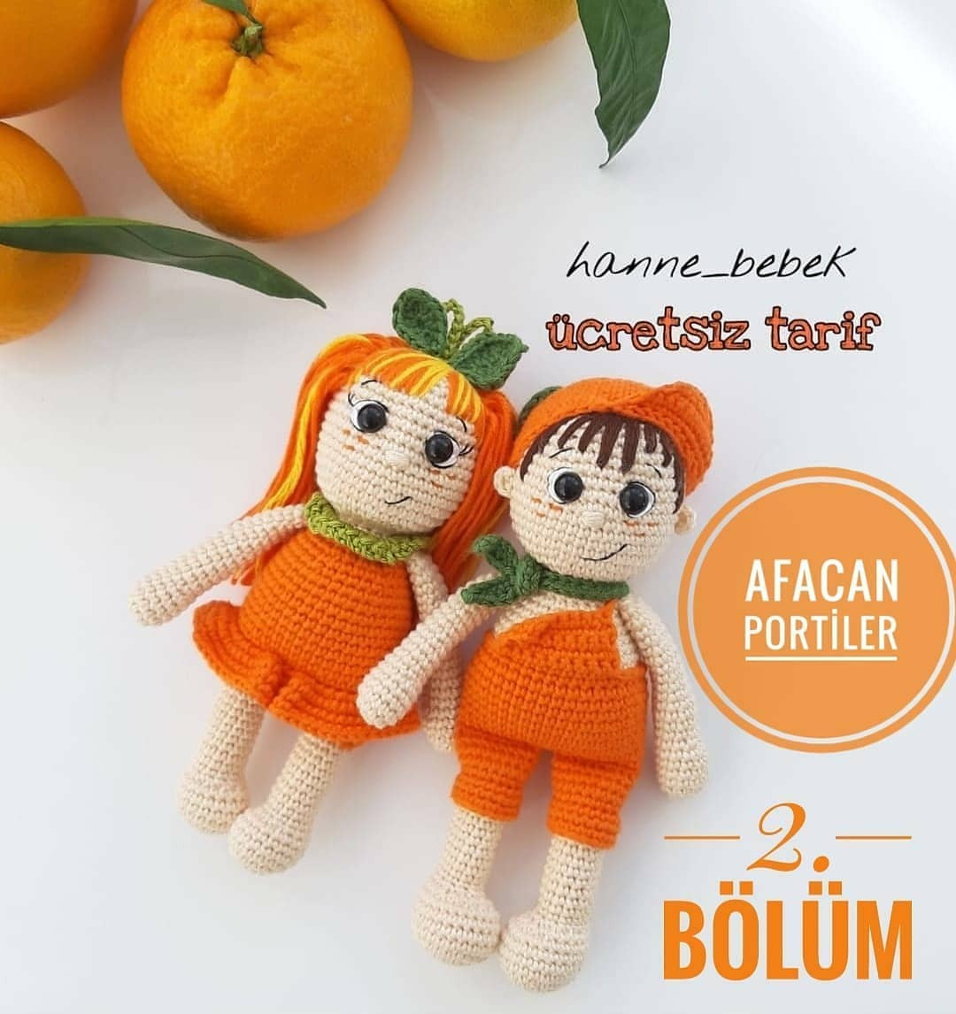 Portakallı Bebekler: Ücretsiz Amigurumi Tığ İşi Tarifi