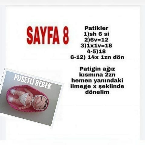 Püsetiyle Örgü Bebek Şeması: Tatlı Rüyalar