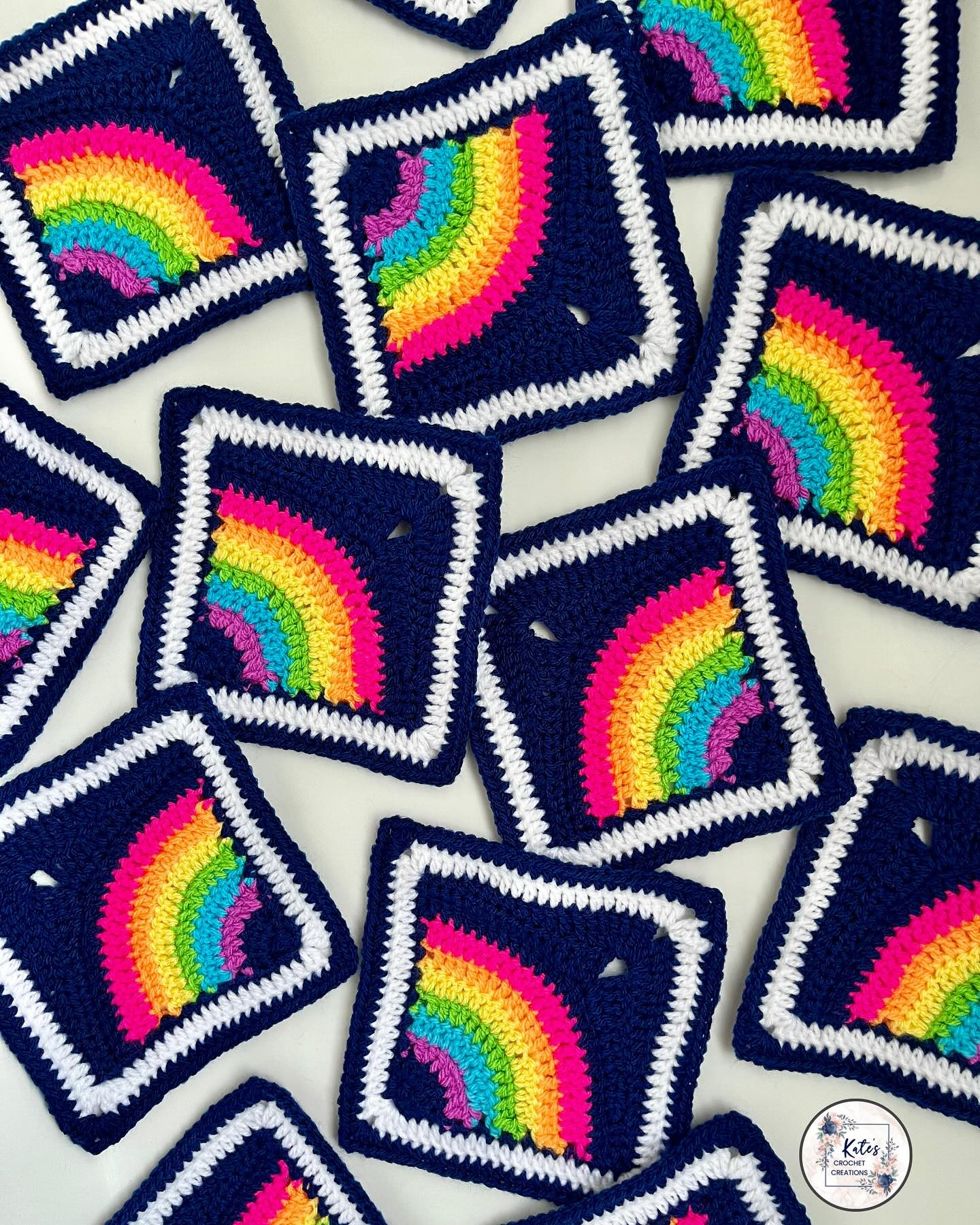 Rainbow Crochet Square: Free Pattern