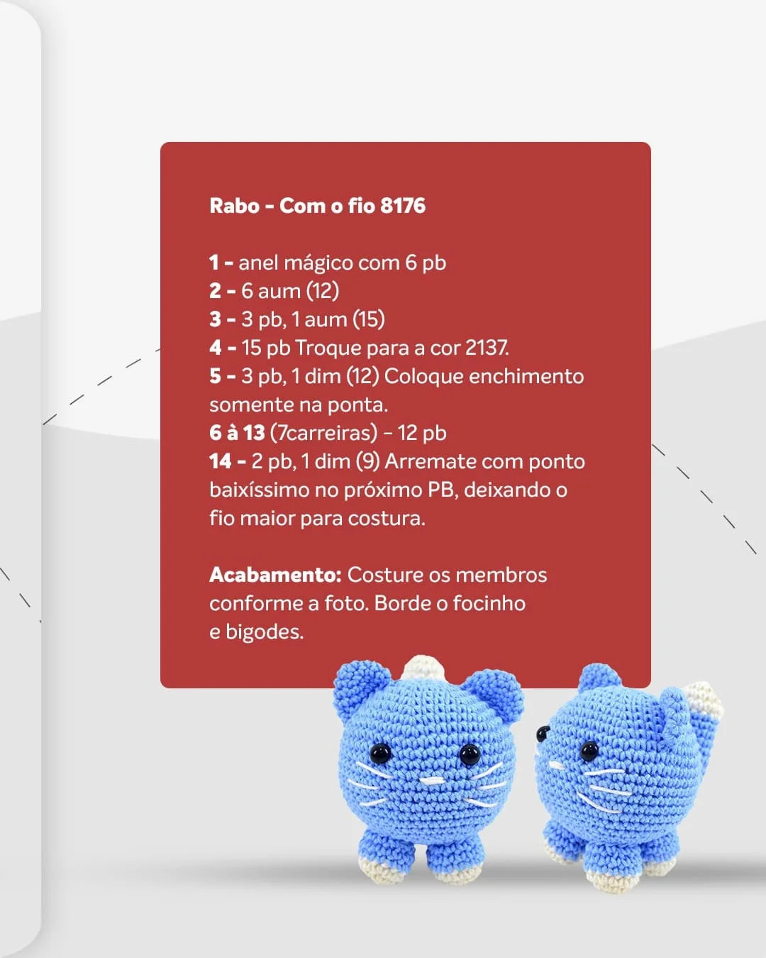 Receita Amigurumi: Gatinho Bola de Neve