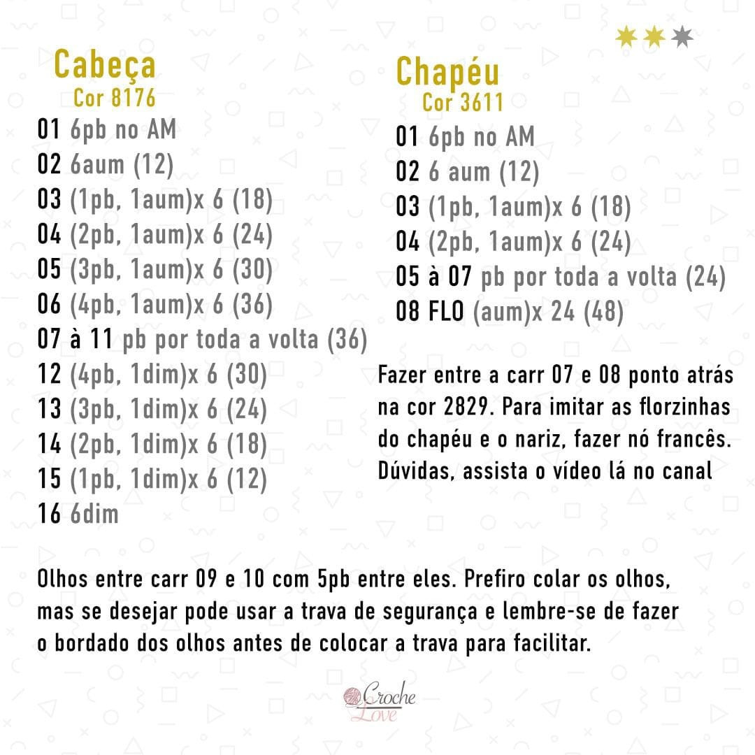 Receita de chaveiro amigurumi palhaço colorido