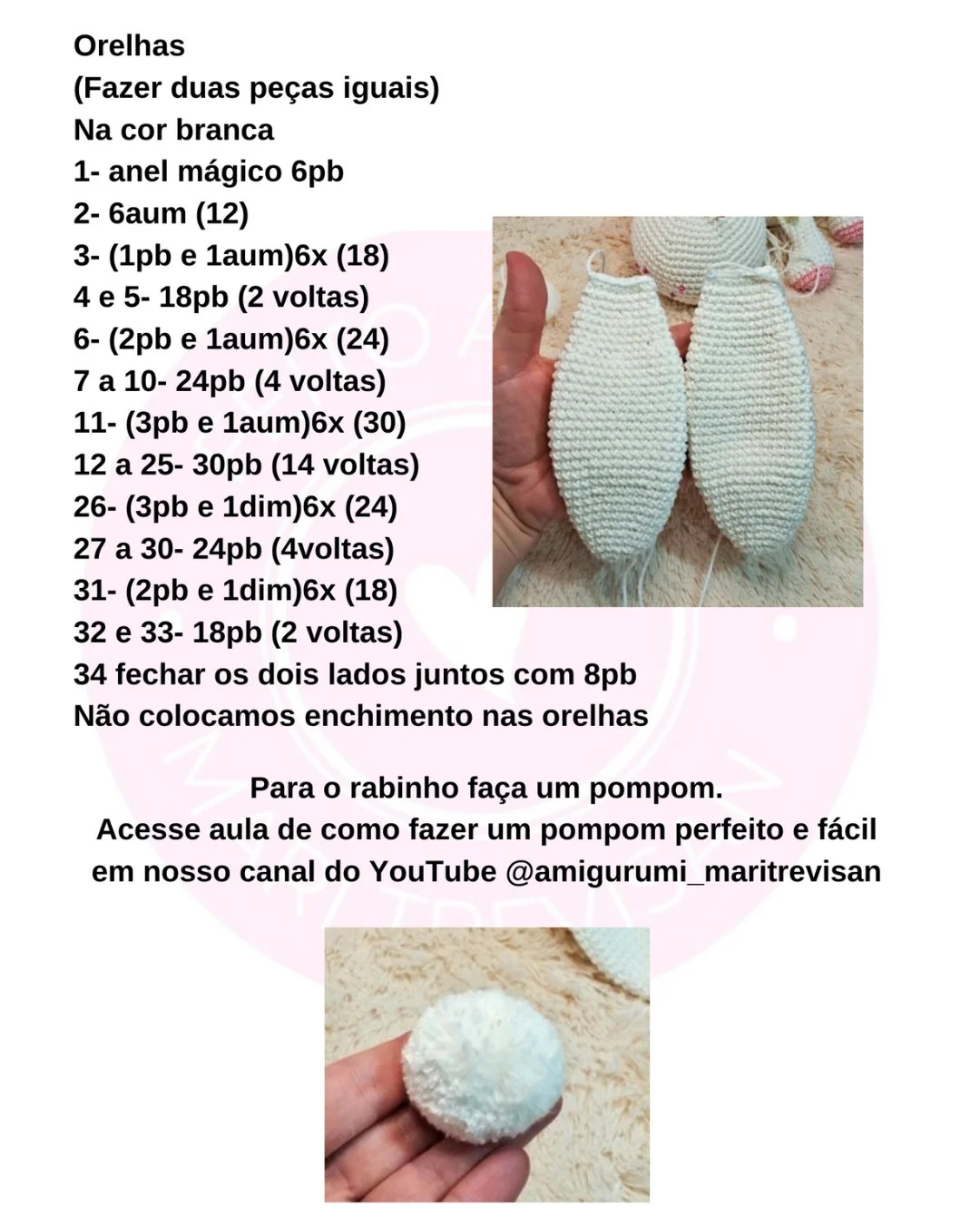 Receita de coelhinha sonolenta em crochê