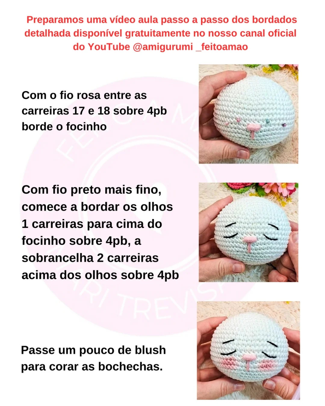 Receita de coelhinha sonolenta em crochê