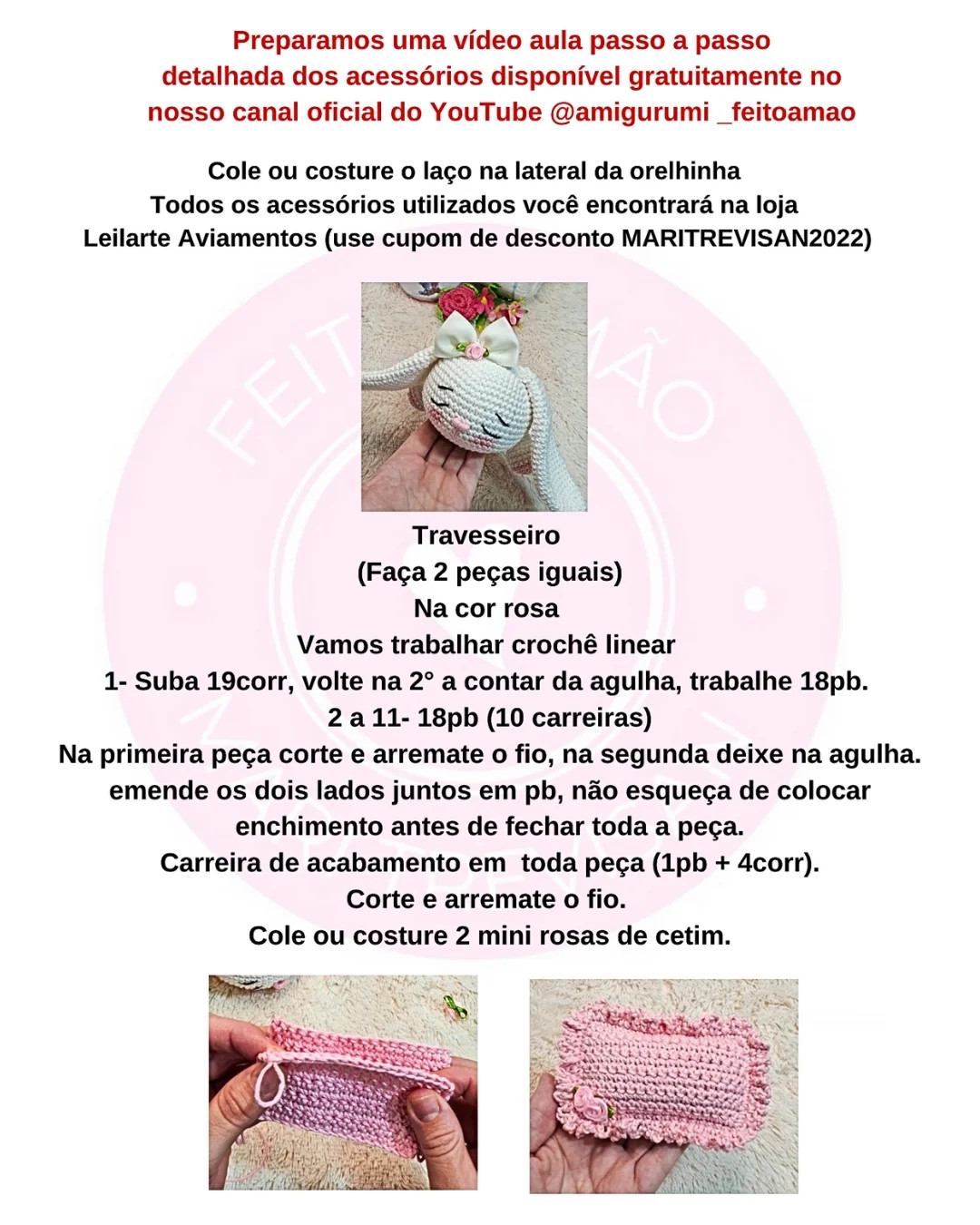 Receita de coelhinha sonolenta em crochê