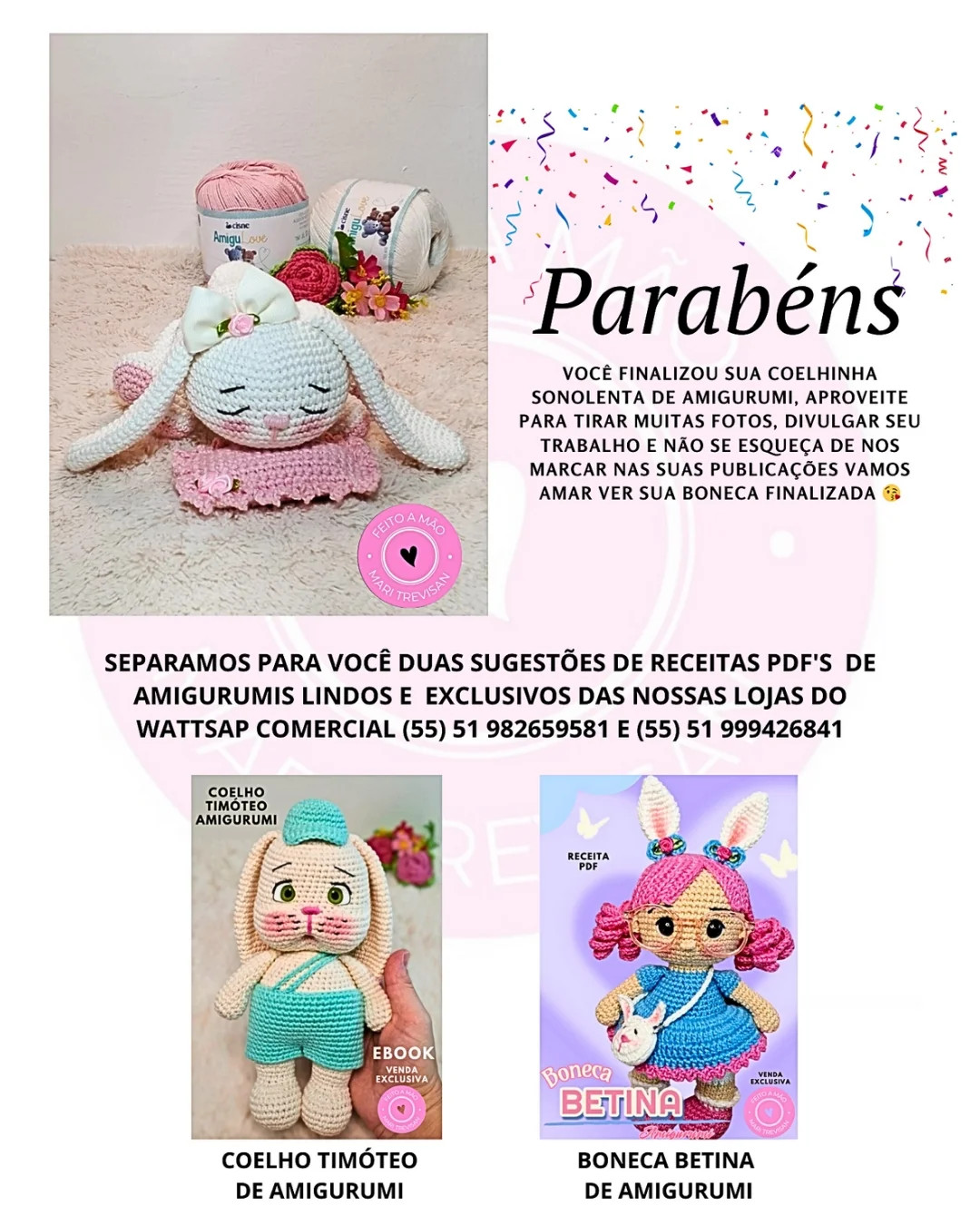 Receita de coelhinha sonolenta em crochê