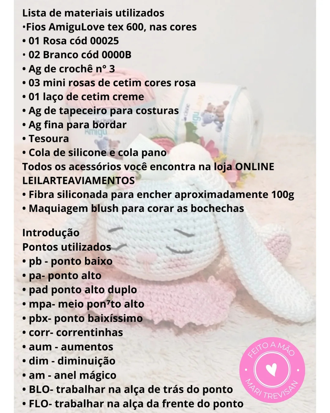 Receita de coelhinha sonolenta em crochê