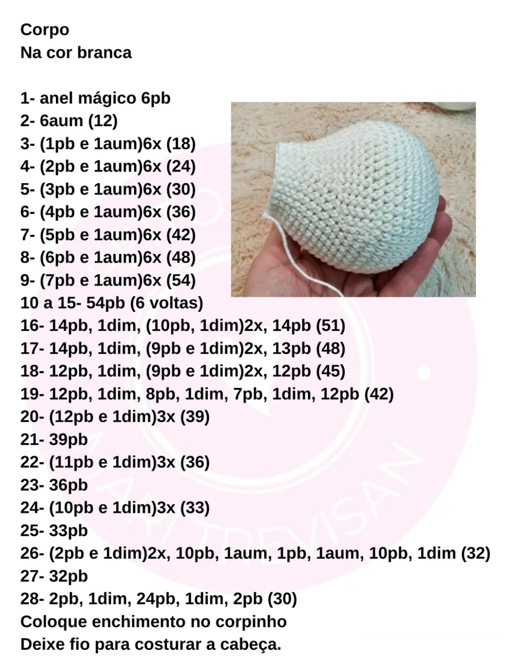 Receita de coelhinha sonolenta em crochê