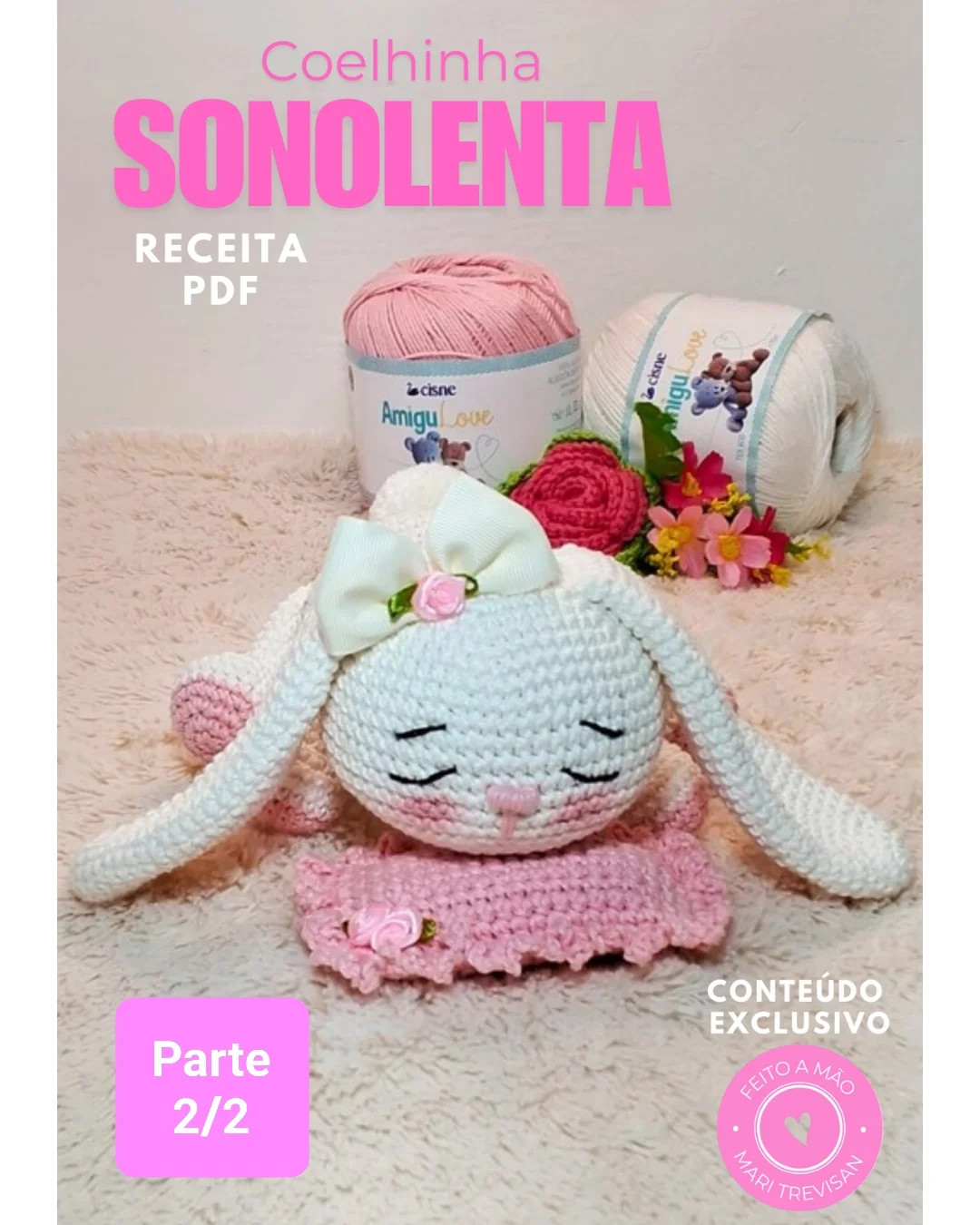 Receita de coelhinha sonolenta em crochê