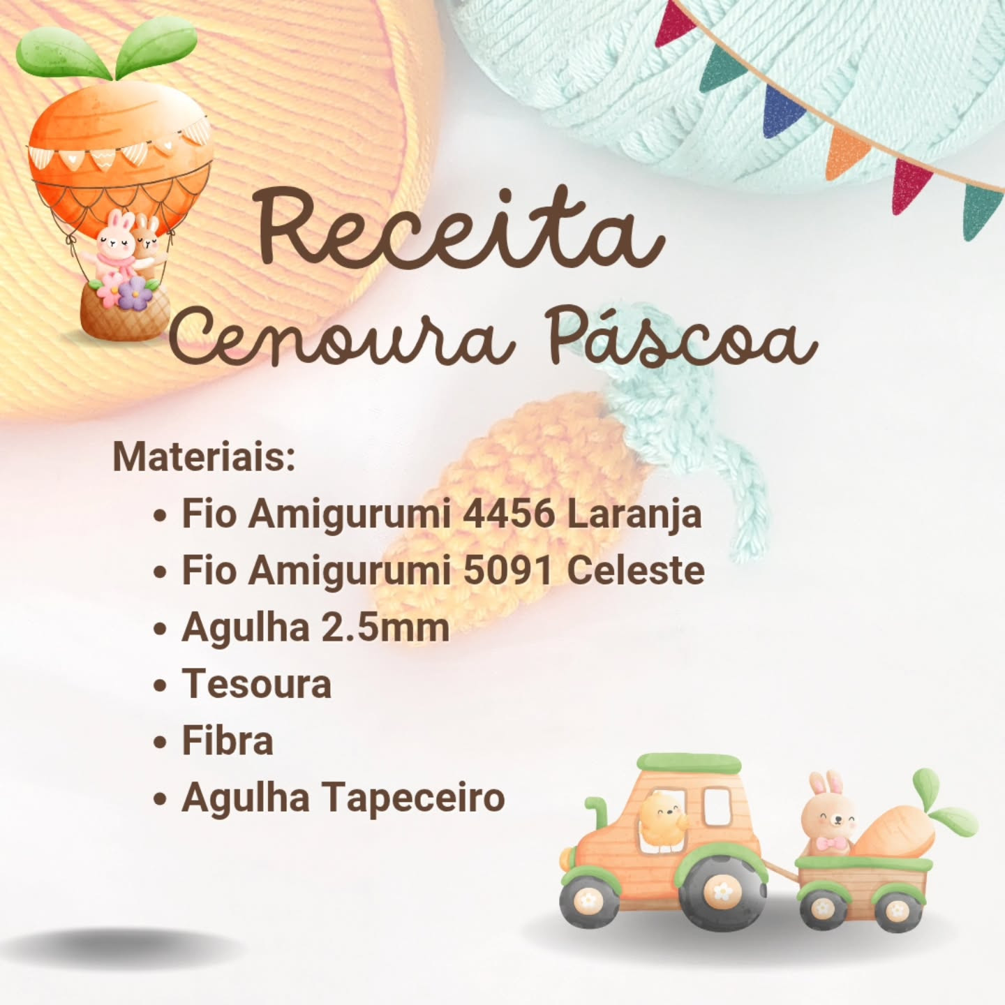 Receita de Crochê: Cenoura de Páscoa