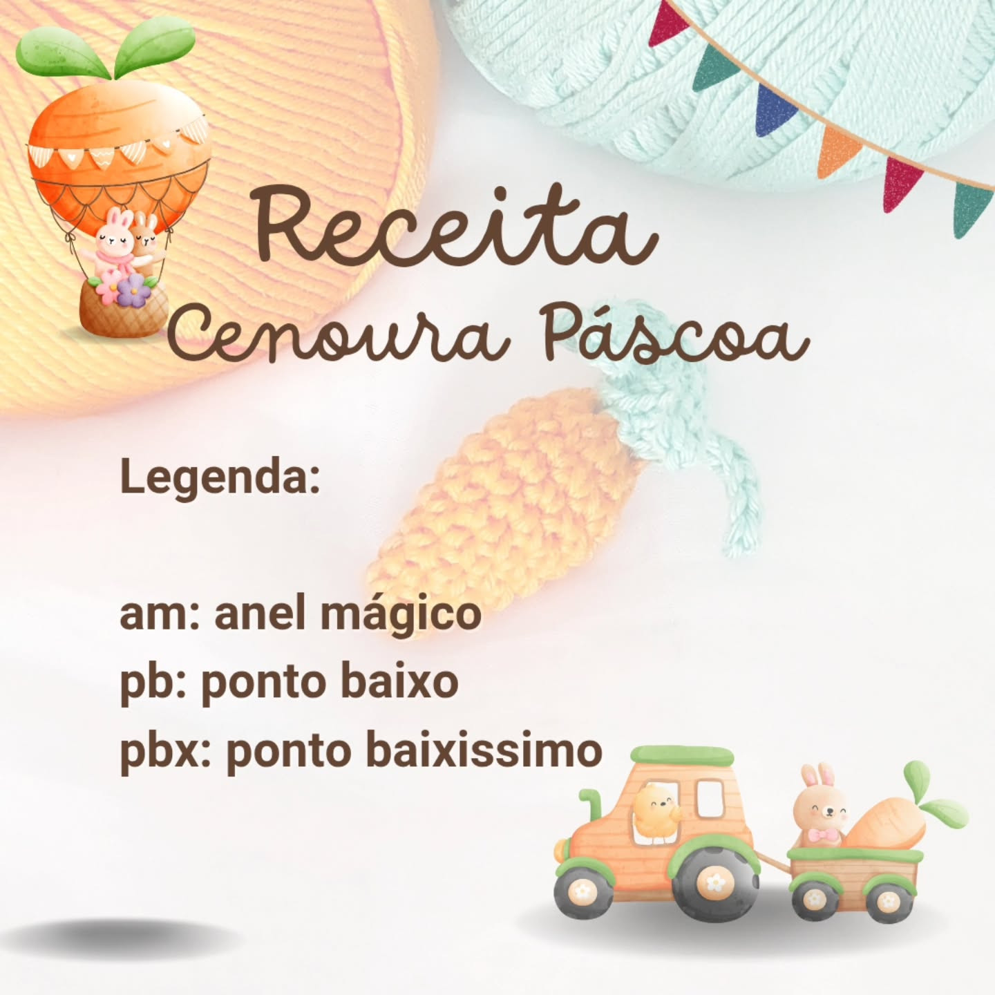 Receita de Crochê: Cenoura de Páscoa