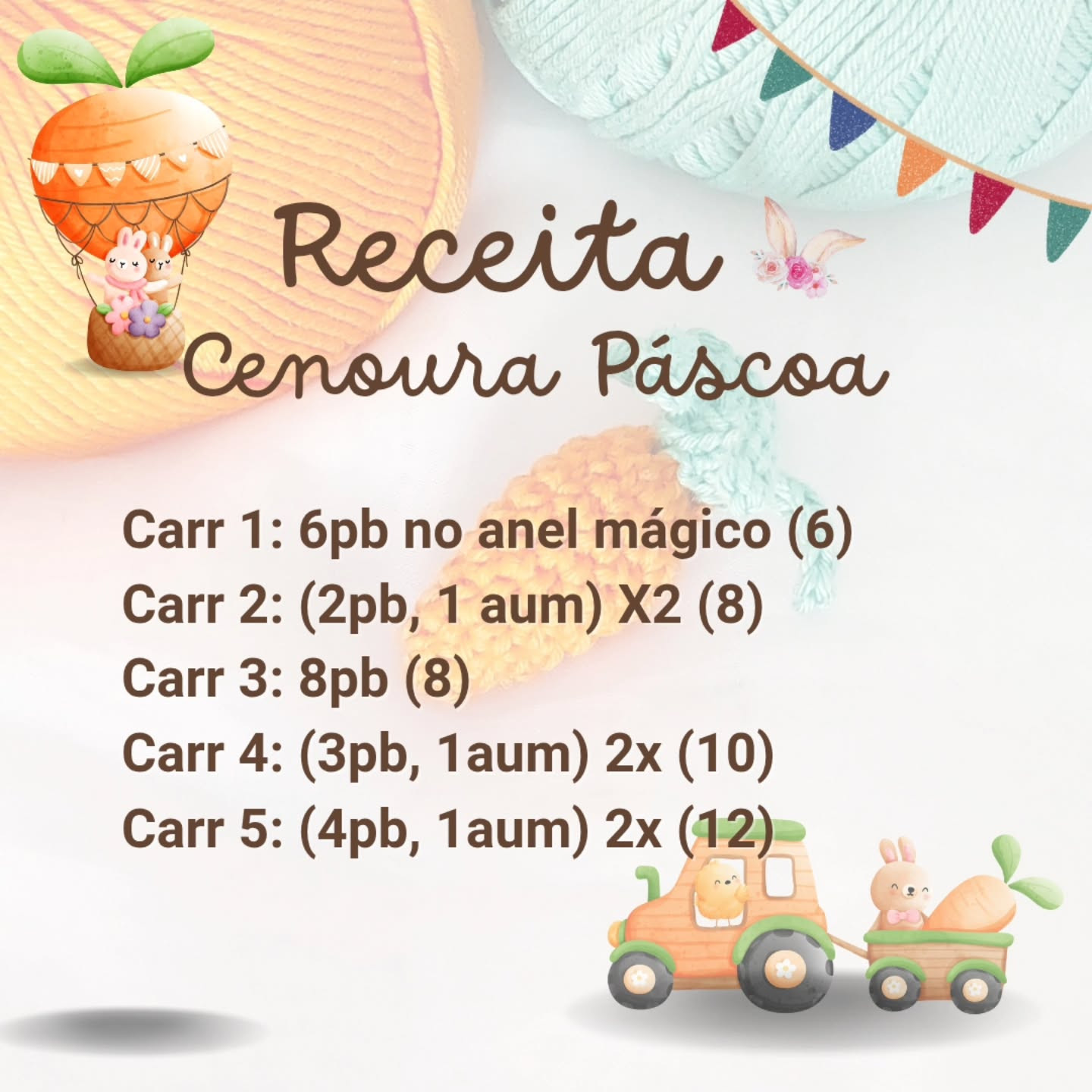 Receita de Crochê: Cenoura de Páscoa