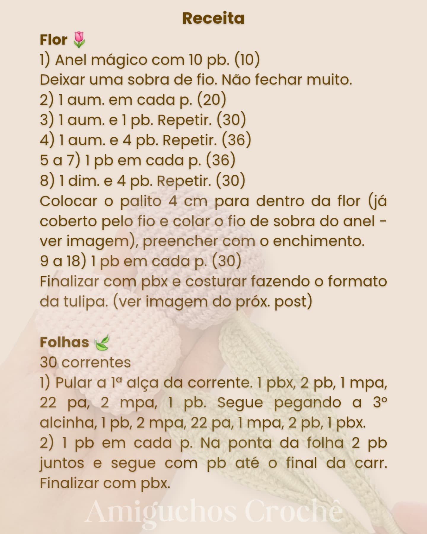 Receita de tulipas em crochê para o Dia das Mães