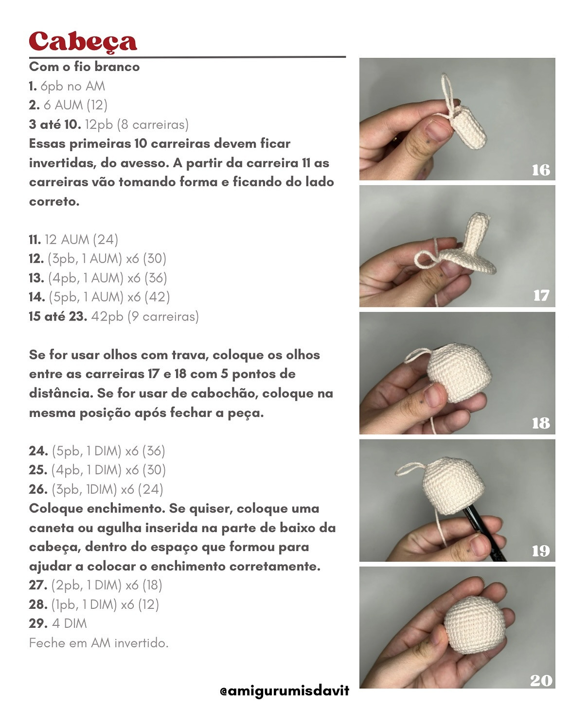 Receita Grátis Amigurumi Billy - O Quebra-Cabeças